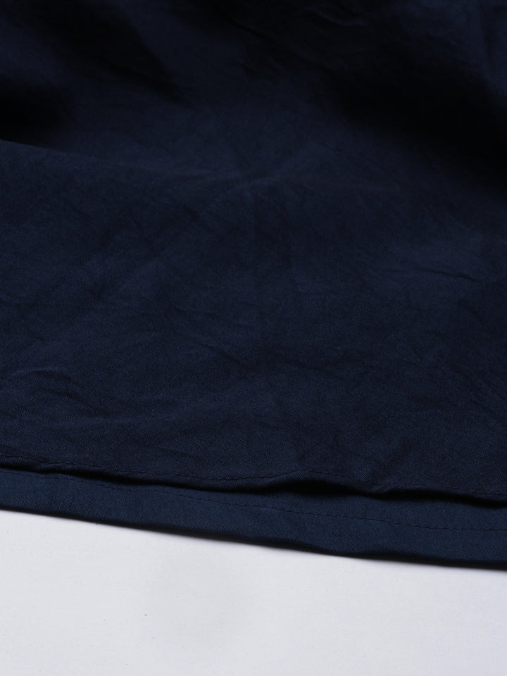 Neerus Blue silk solid kurta - detail view 6