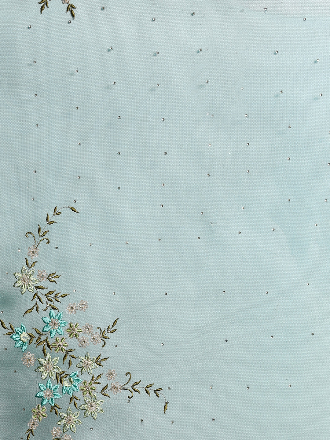 Neerus Green georgette anarkali dress - detail view 4