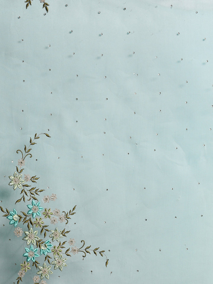 Neerus Green georgette anarkali dress - detail view 4