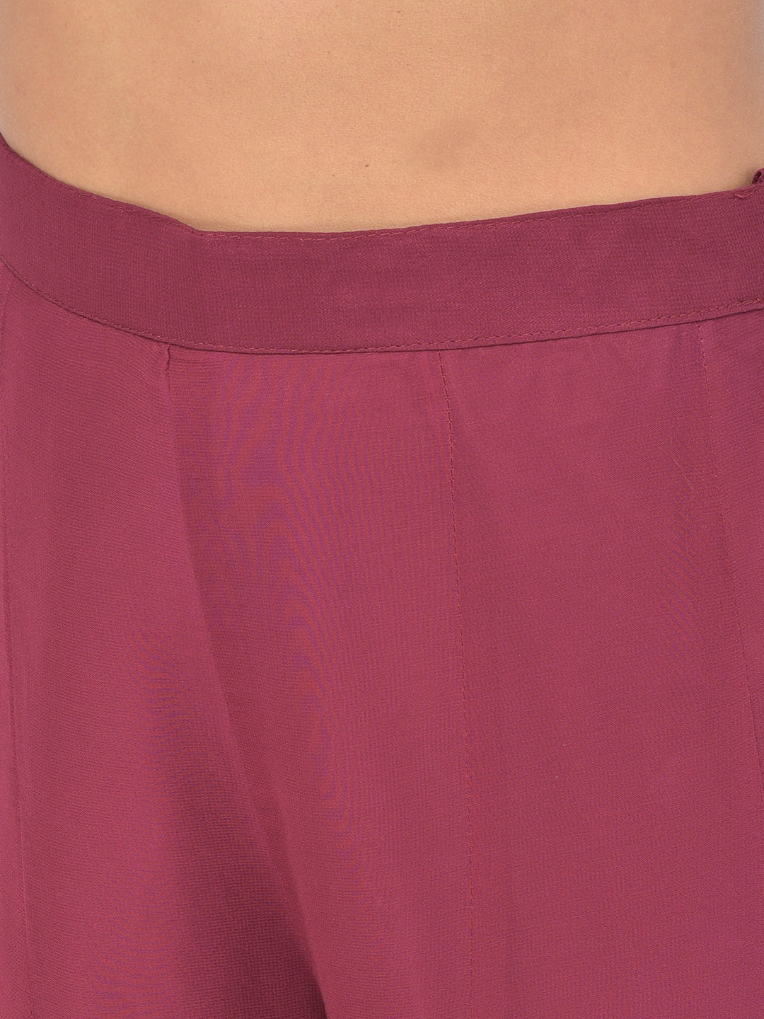 Neerus Maroon georgette embellished kurta set - detail view 6