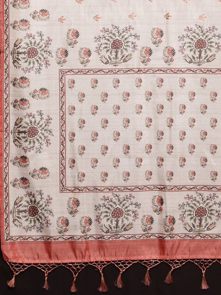 Neerus Grey georgette printed saree - detail view 1