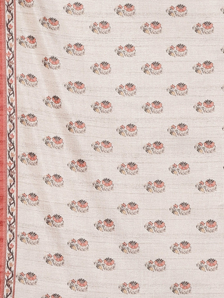 Neerus Grey georgette printed saree - detail view 3