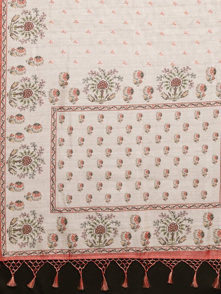 Neerus Grey georgette printed saree - detail view 1