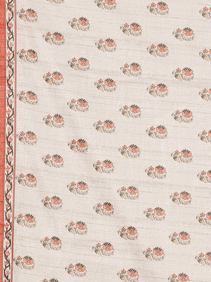 Neerus Grey georgette printed saree - detail view 3
