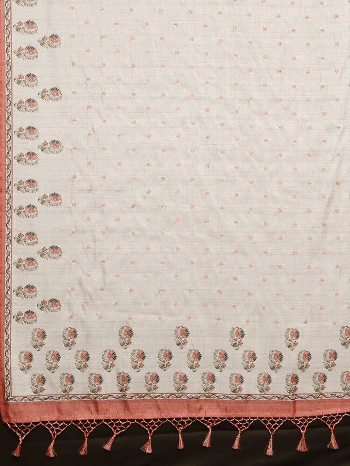 Neerus Grey georgette printed saree - detail view 1