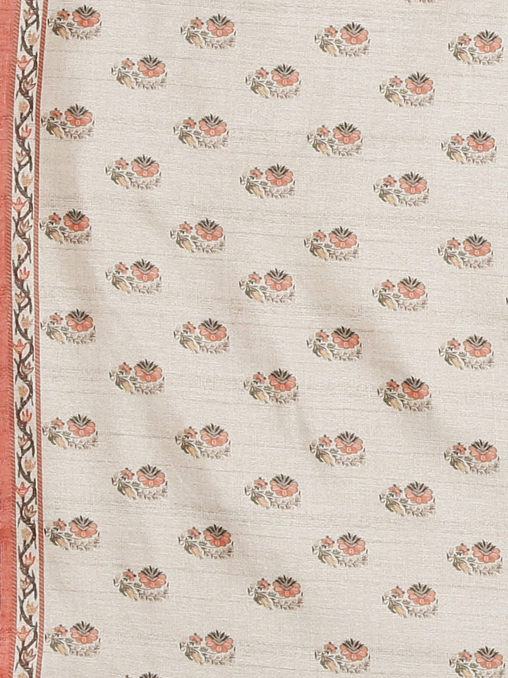 Neerus Grey georgette printed saree - detail view 3