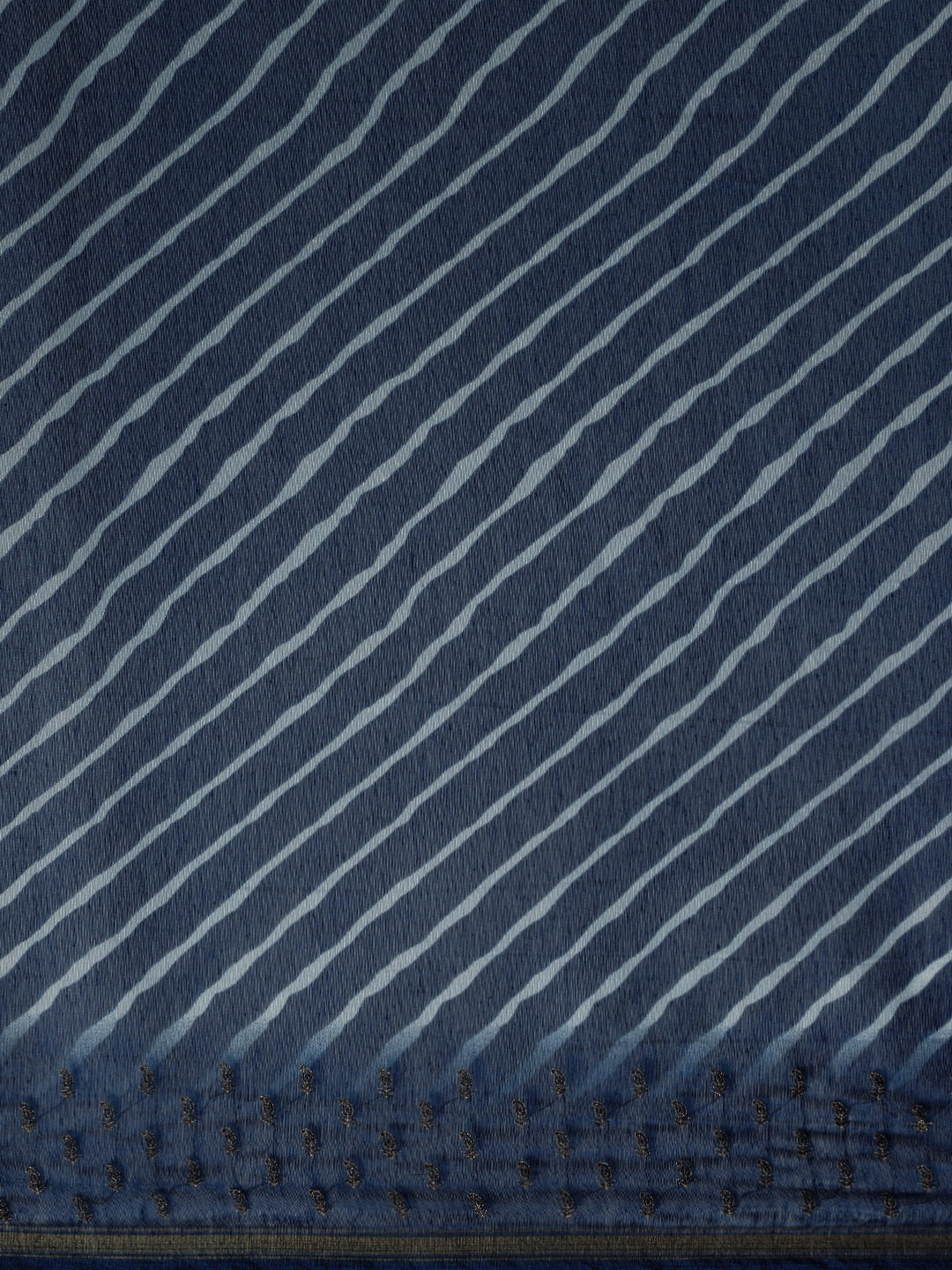 Neerus Blue raw silk woven saree - side view