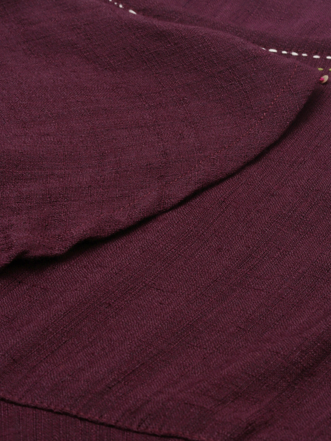 Neerus Maroon embroidered high-low kurta - detail view 1