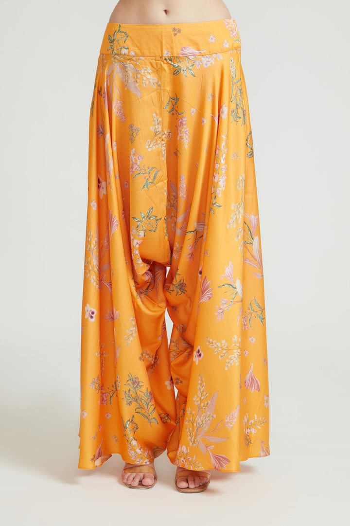 Neerus Yellow silk kurta set - side view