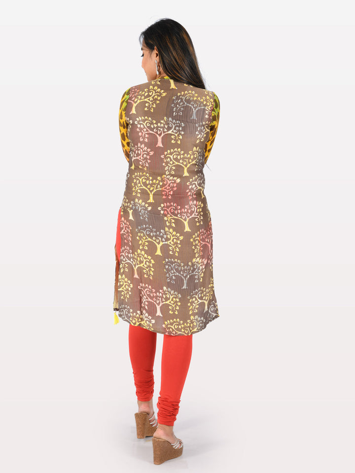 Neerus Multicolor printed straight kurti - side view