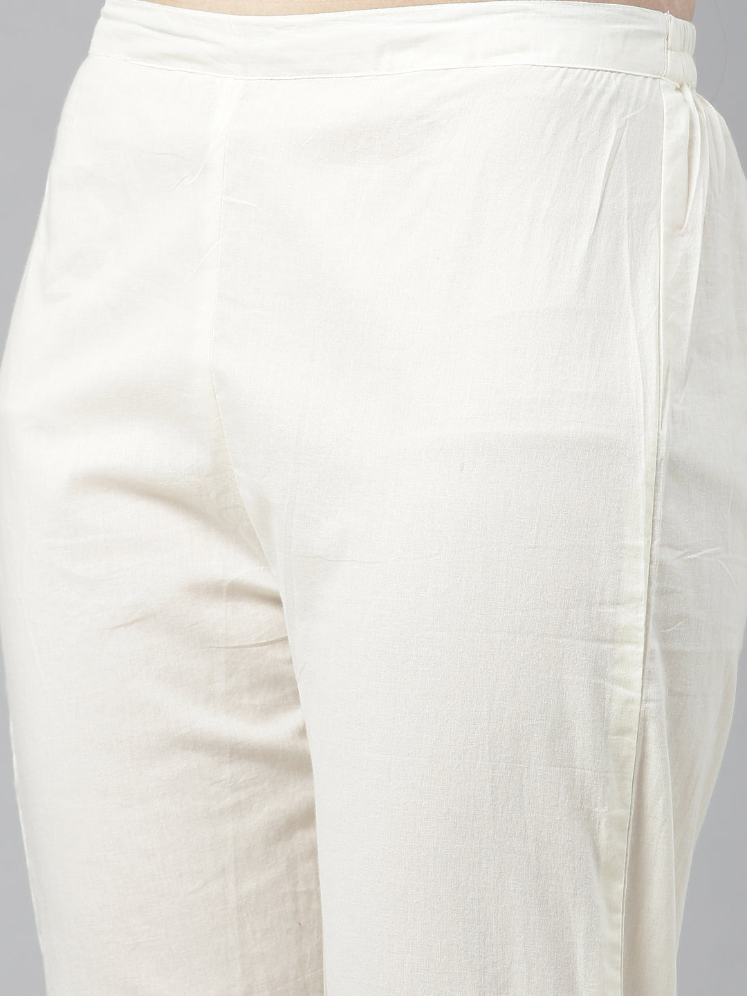 Neerus White cotton printed kurta set - detail view 4