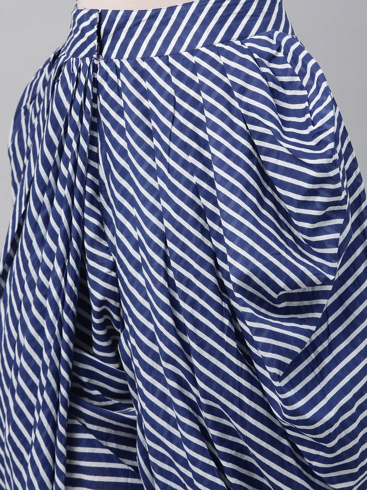 Neerus Blue rayon solid dhoti bottom - detail view 5