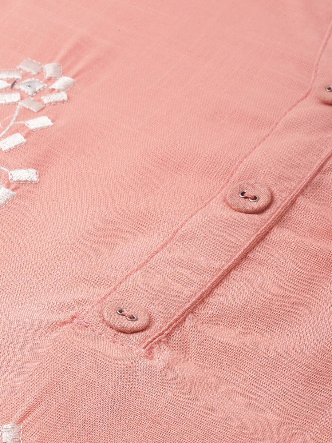 Neerus Pink rayon embroidered straight kurta - back view