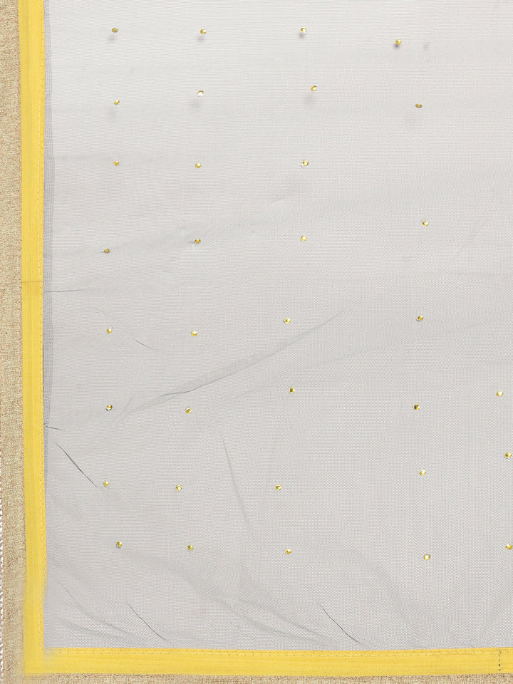 Neerus Yellow net embellished lehenga set - detail view 1