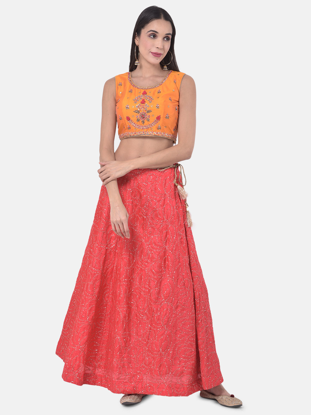 Neerus Multi jacquard zari embellished lehenga set - detail view 3