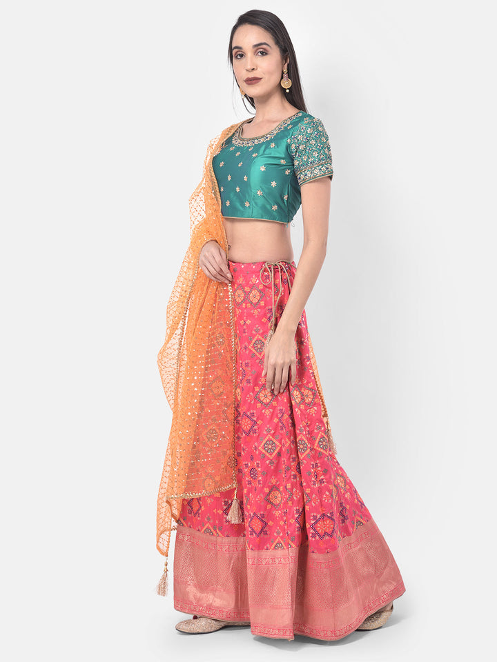 Neerus Multi embellished lehenga set - back view