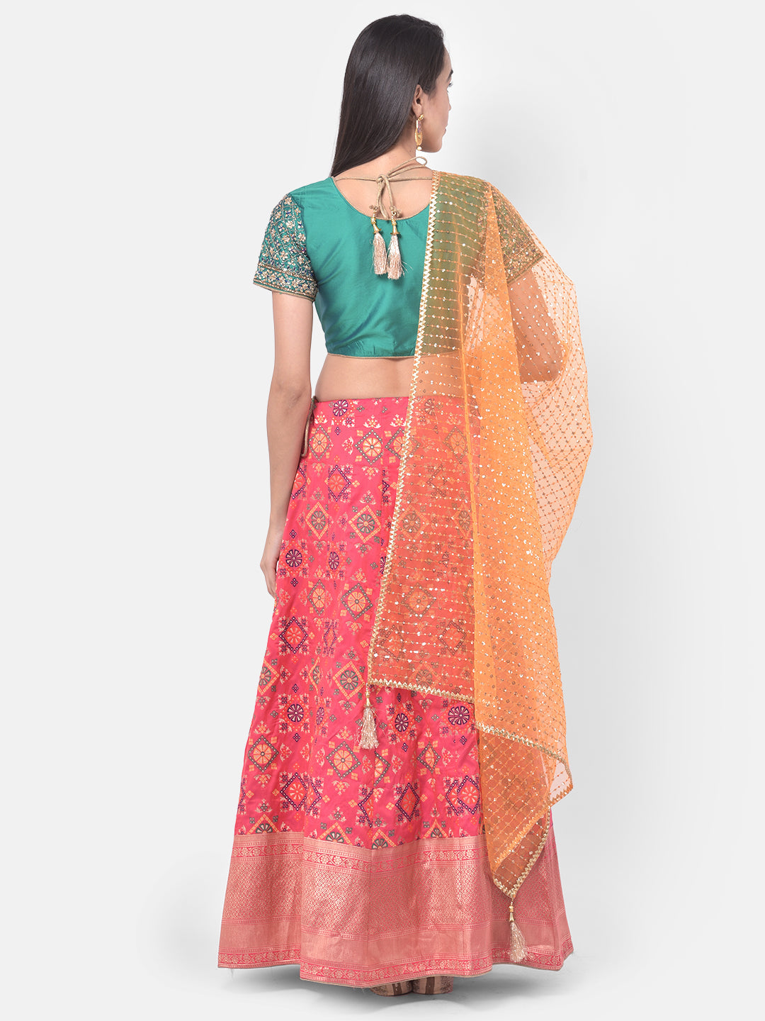 Neerus Multi embellished lehenga set - side view