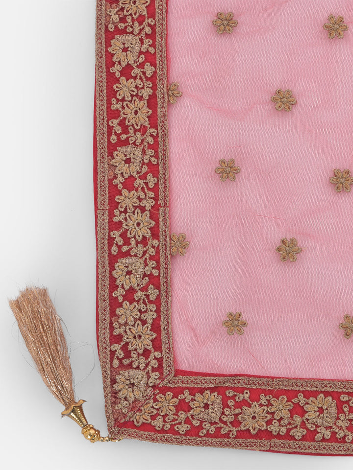 Neerus Beige net embellished lehenga set - detail view 4