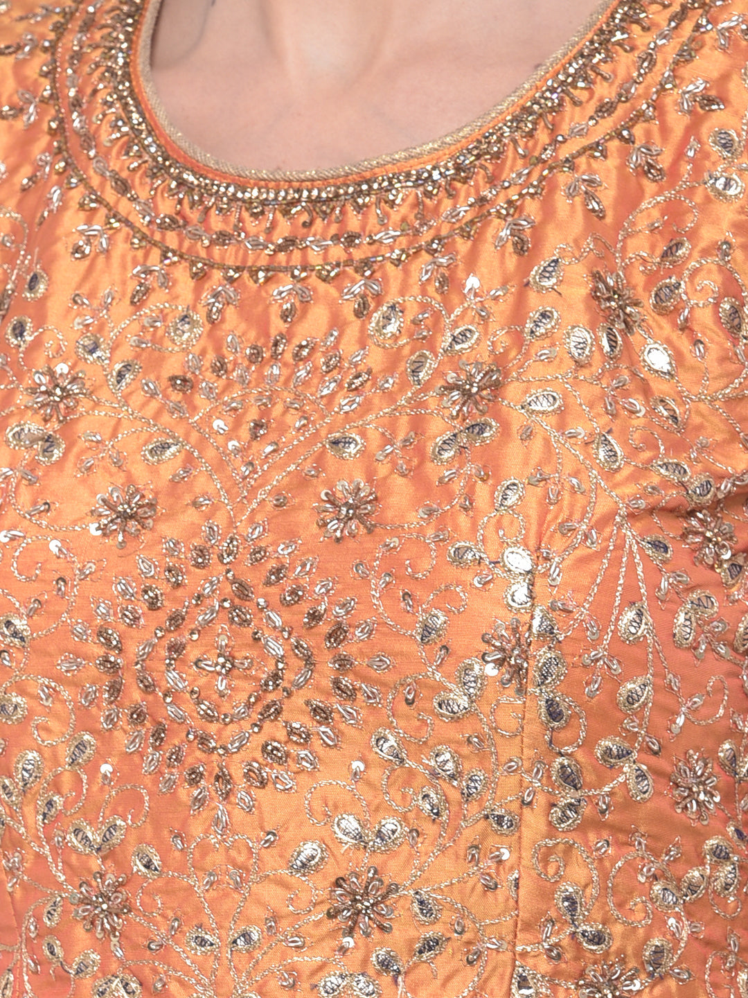 Neerus Blue net embellished lehenga set - detail view 1