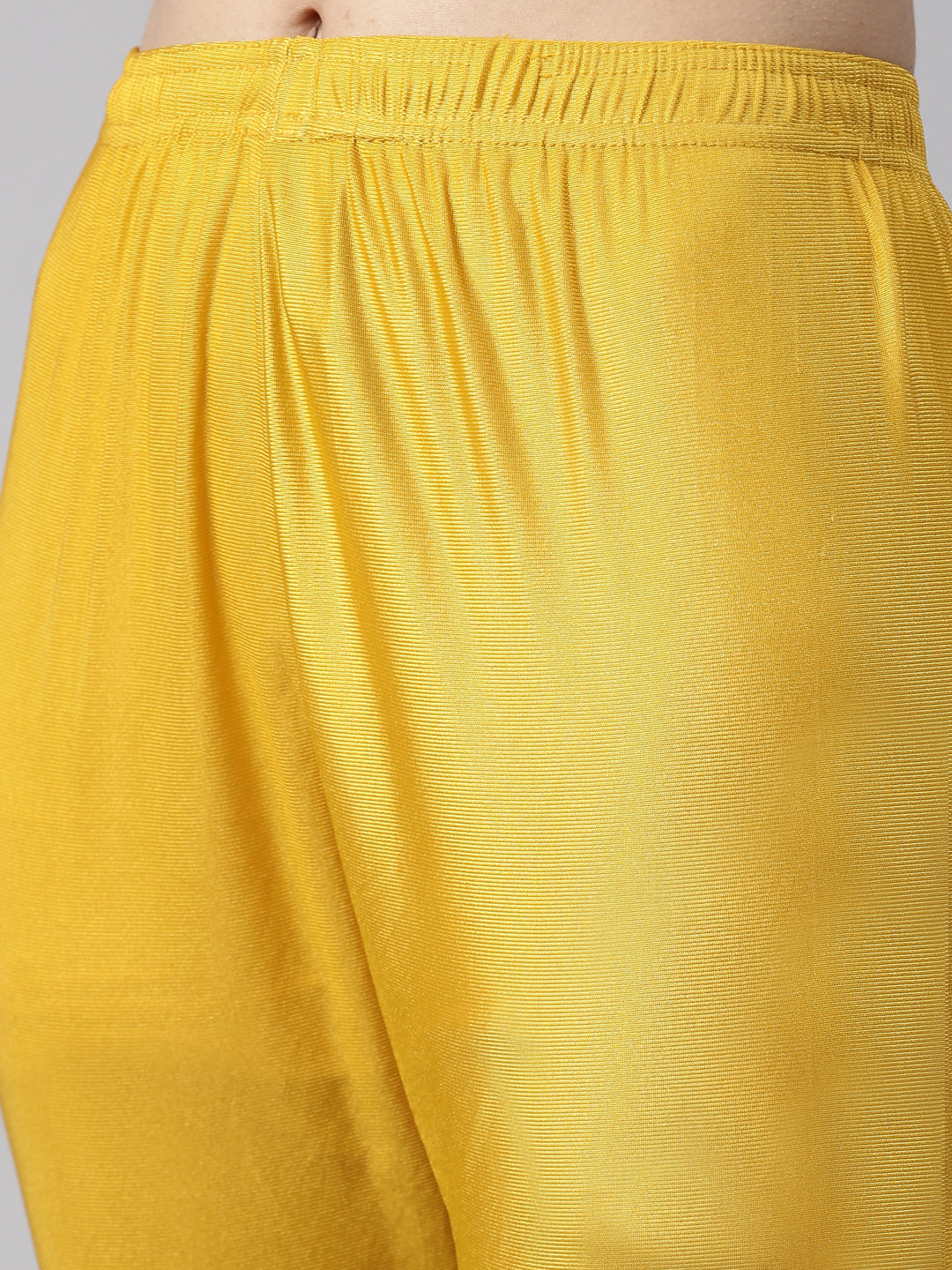 Neerus Yellow georgette solid kurta set - detail view 1