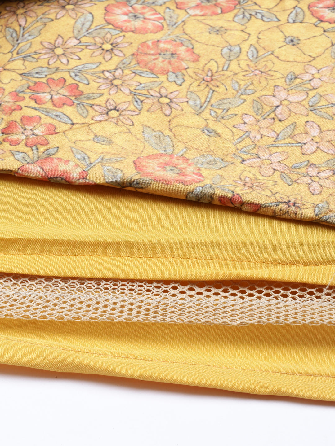 Neerus Yellow georgette solid kurta set - detail view 7