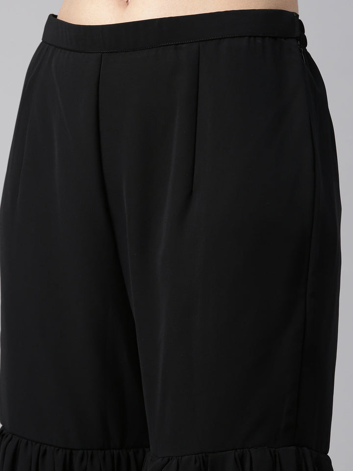 Neerus Black Georgette Kurta Set - detail view 1