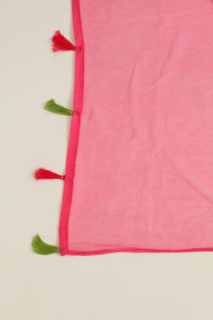Neerus Pink georgette embellished kurta set - detail view 3