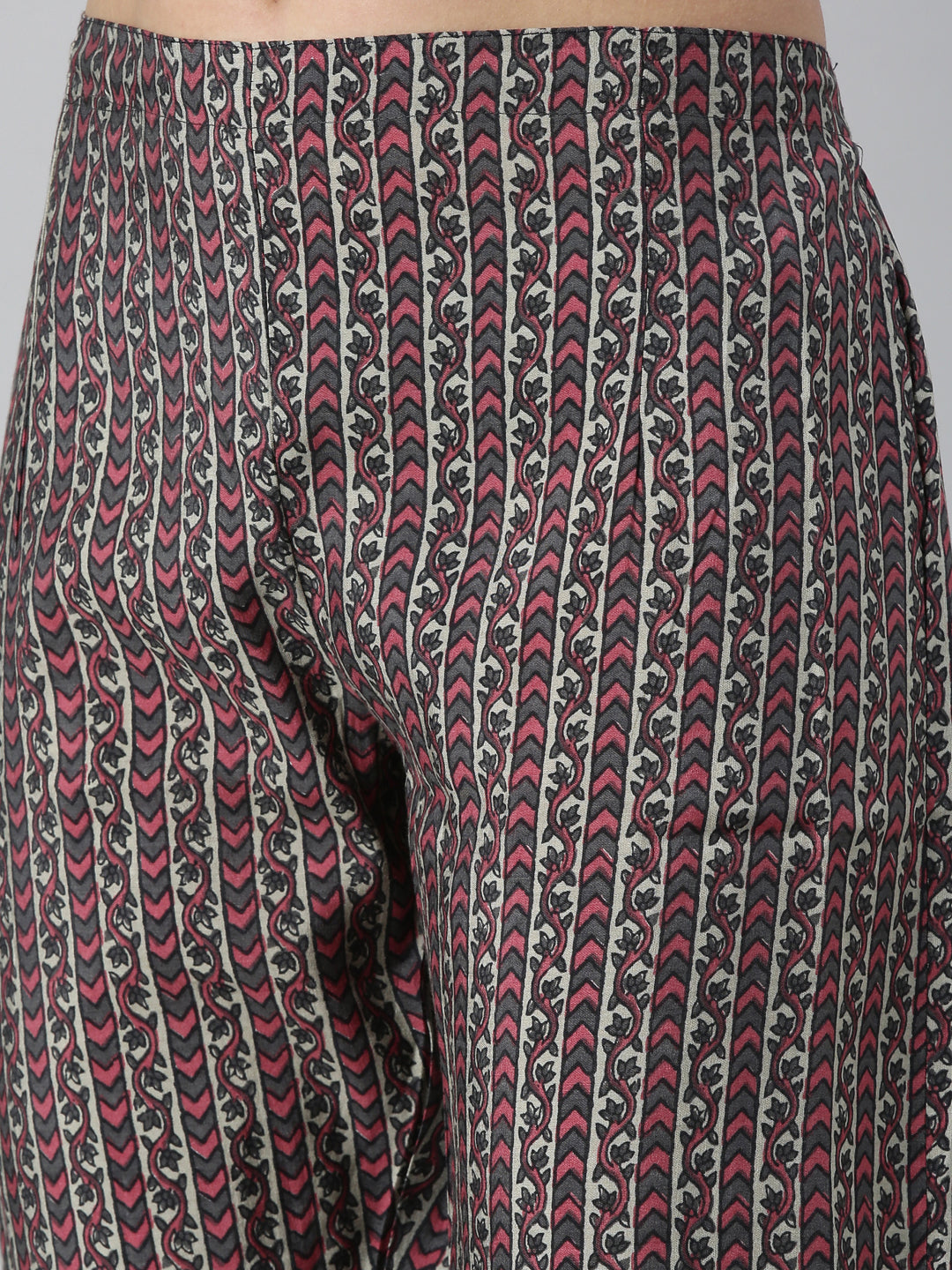 Neerus Grey muslin straight kurta set - detail view 6