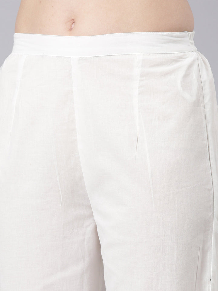 Neerus Blue Printed Straight Kurta and Trousers With Dupatta