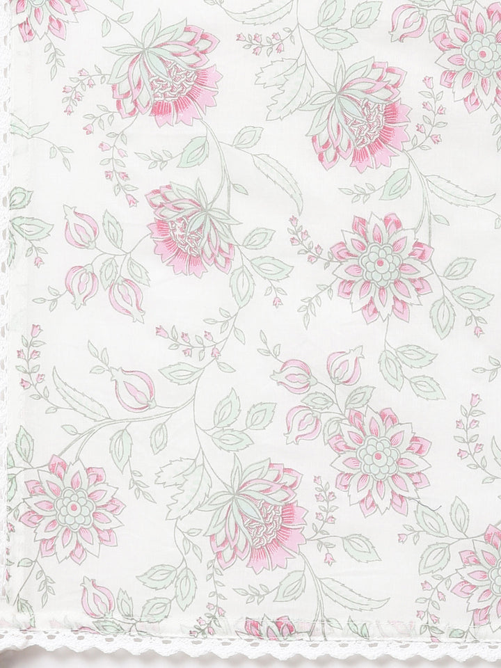 Neerus Pink cotton printed suit set - detail view 4