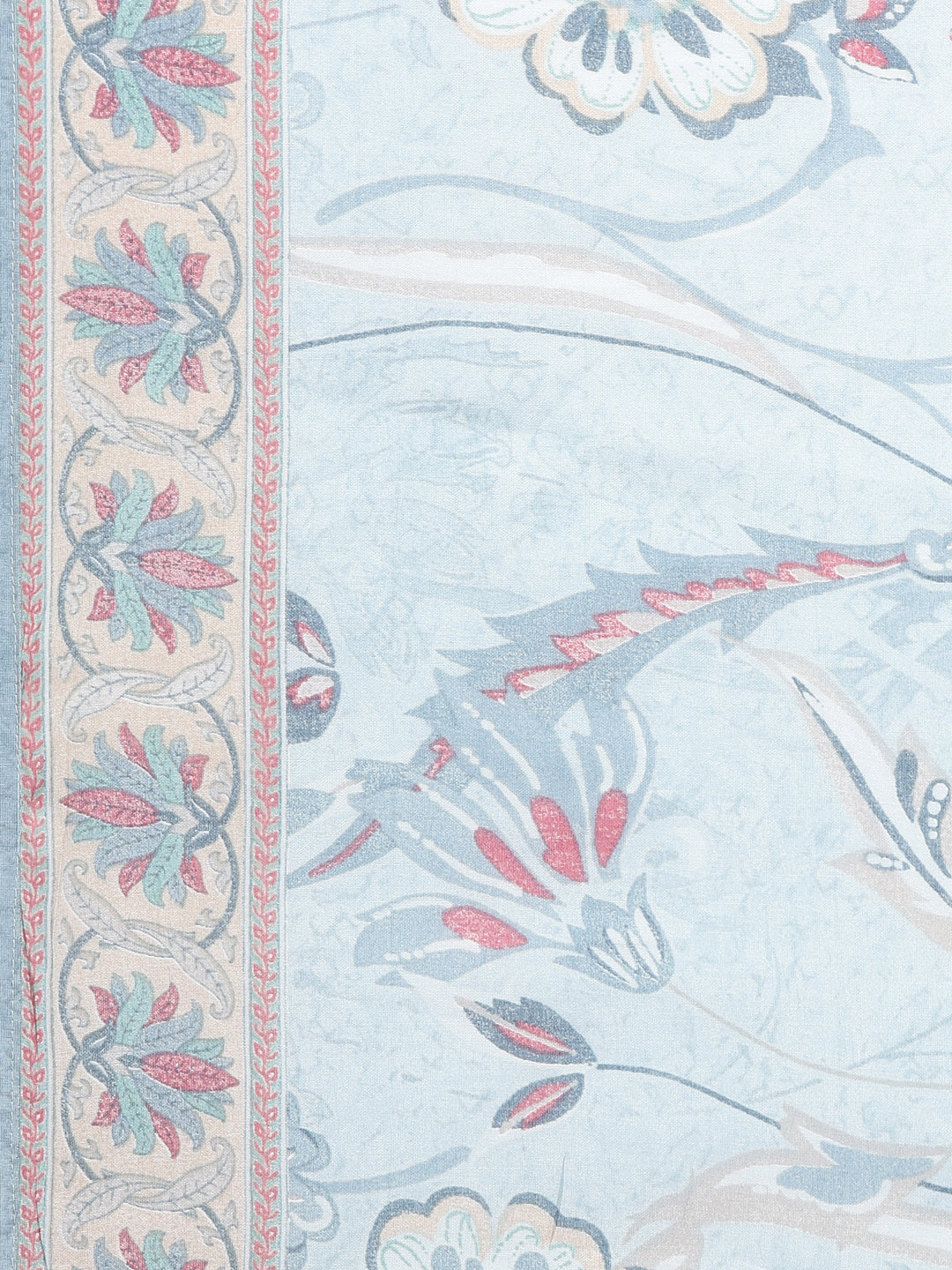 Neerus Blue printed straight kurta set with salwar and dupatta - detail view 4