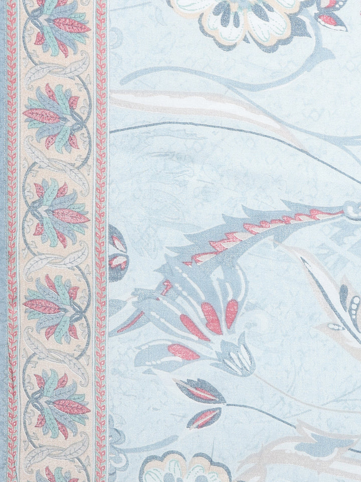 Neerus Blue printed straight kurta set with salwar and dupatta - detail view 4