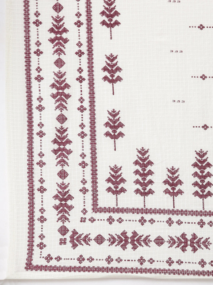 Neerus Purple printed floral straight suit set - detail view 4