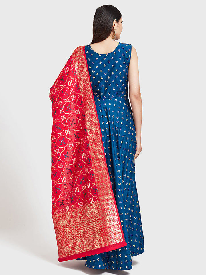 Neerus Pink georgette embellished lehenga set - detail view 2