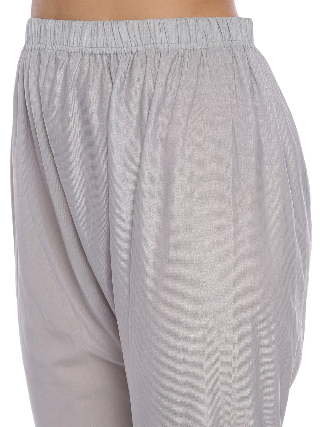 Neerus Grey embellished anarkali kurta with dupatta - detail view 1