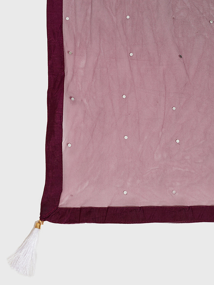 Neerus Maroon Georgette Anarkali Suit Set - detail view 2