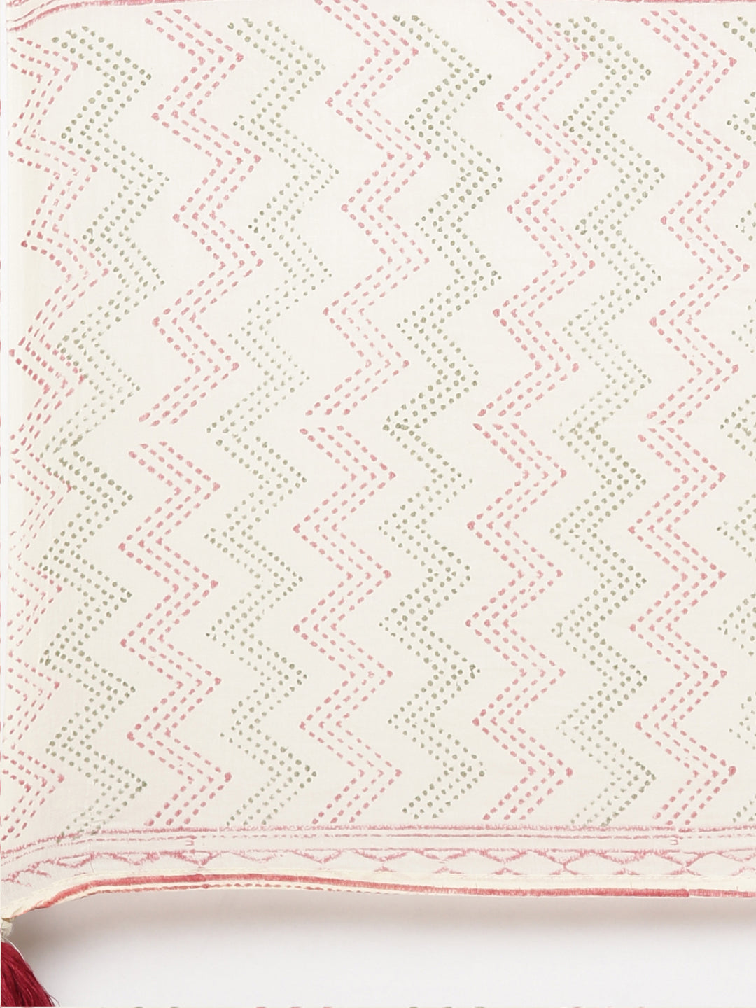 Neerus Beige cotton printed anarkali kurta set - detail view 4