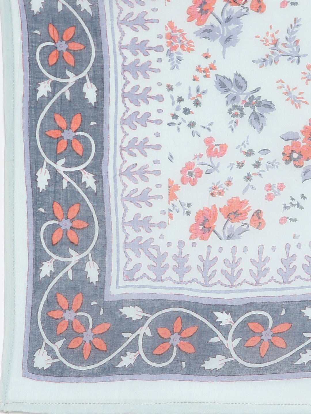 Neerus Blue cotton printed maxi dress - detail view 3