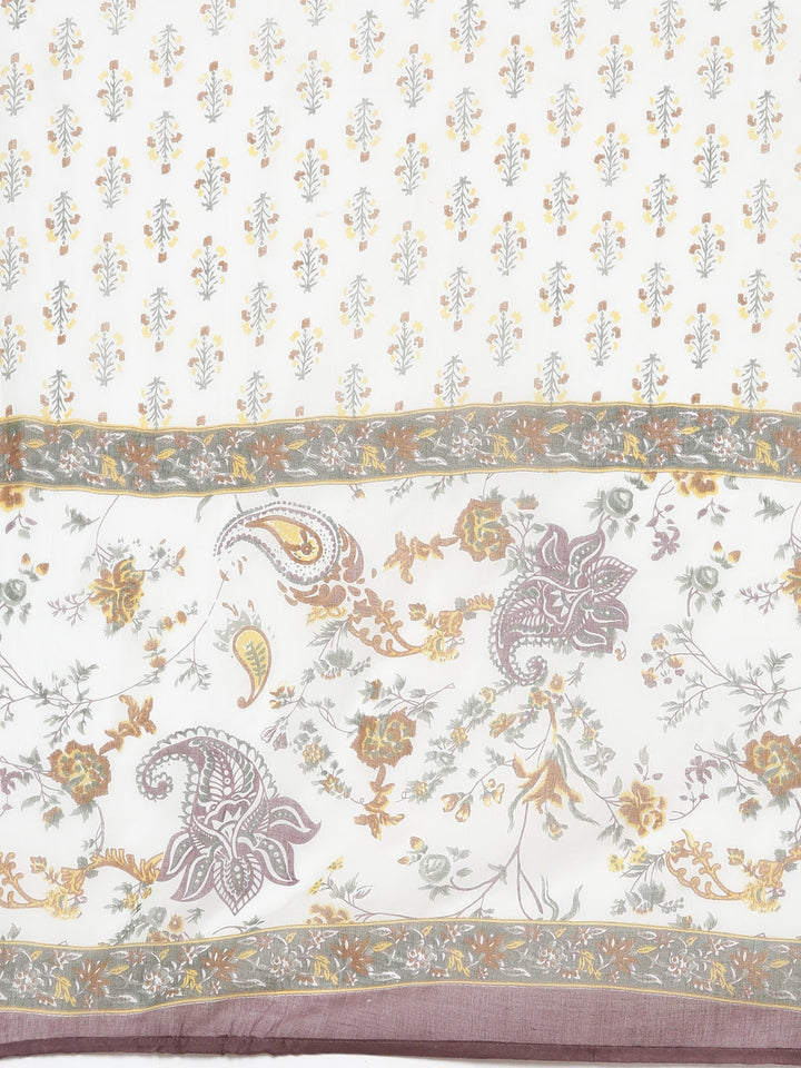 Neerus Yellow printed straight suit set - detail view 4
