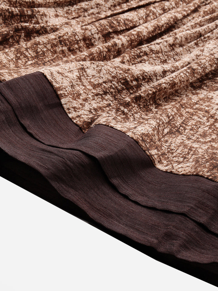 Neerus Brown cotton printed kurti - detail view 1