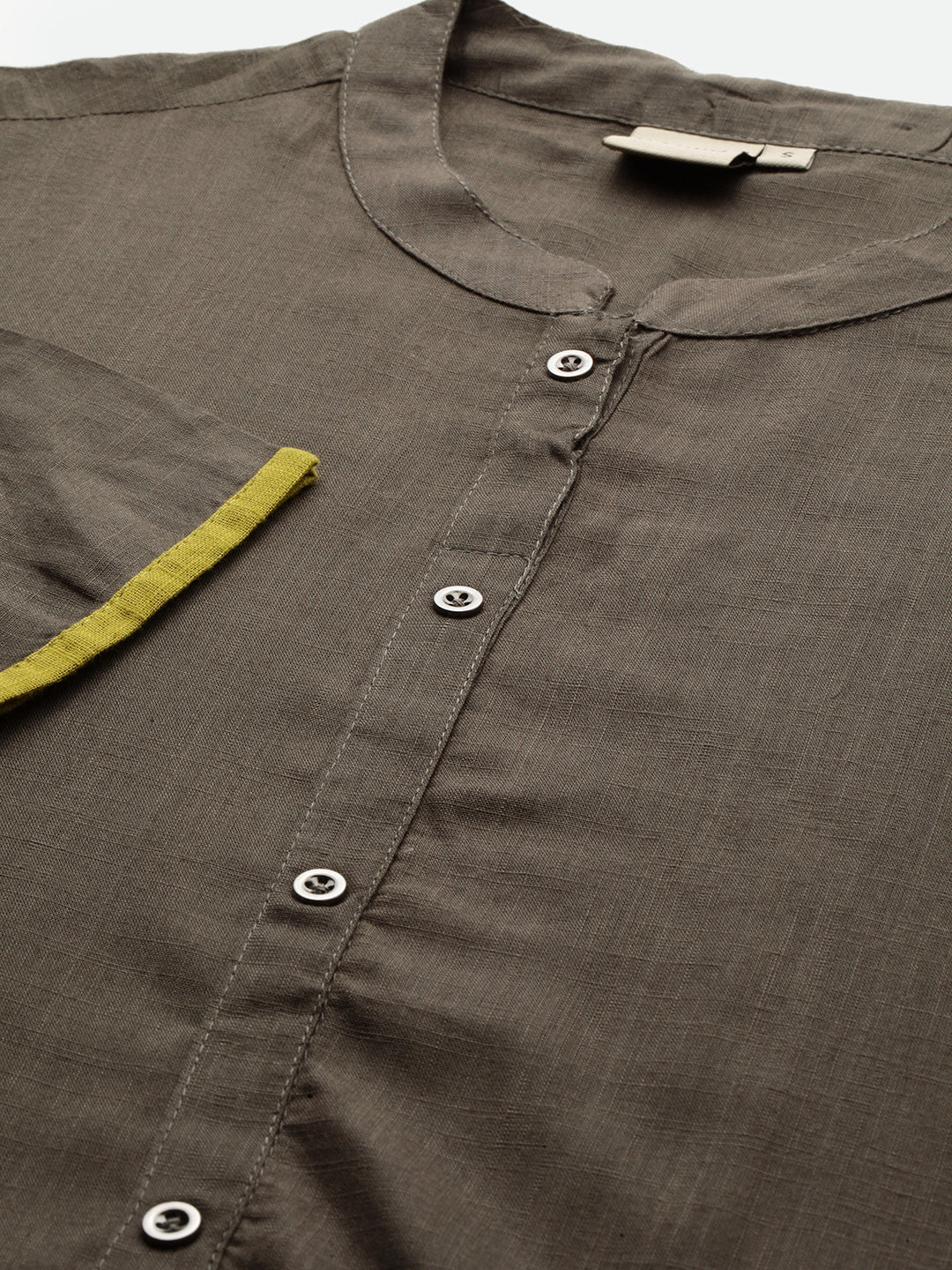 Neerus Green rayon embroidered straight kurta - back view