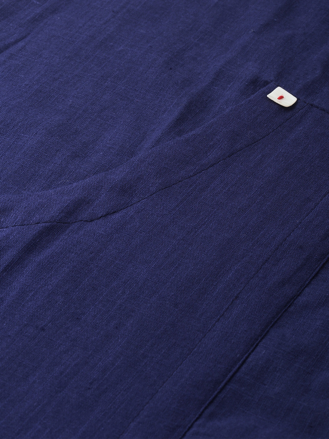 Neerus Blue cotton embroidered A-line kurta - back view
