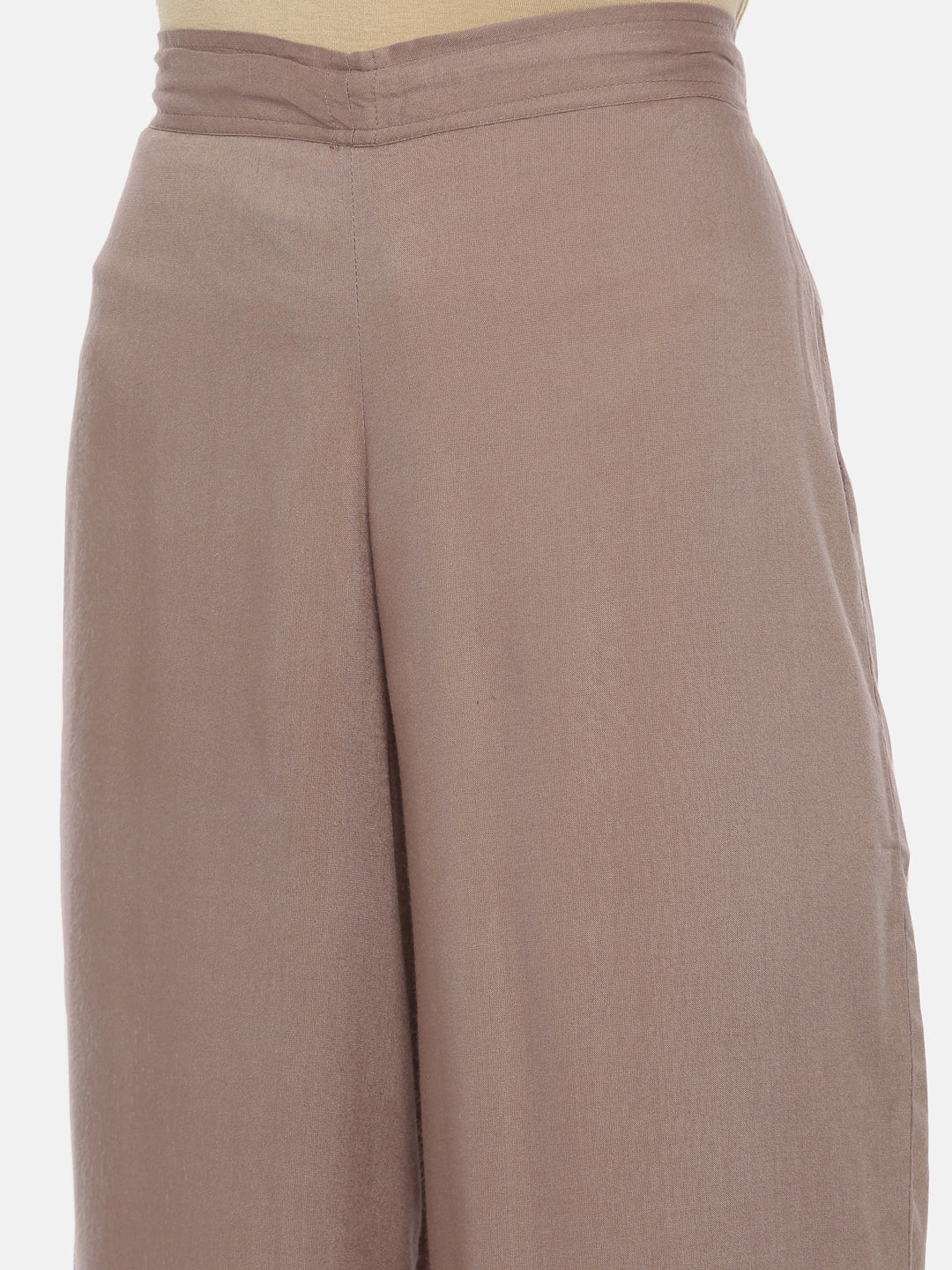 Neerus Brown rayon embroidered straight kurta - detail view 4