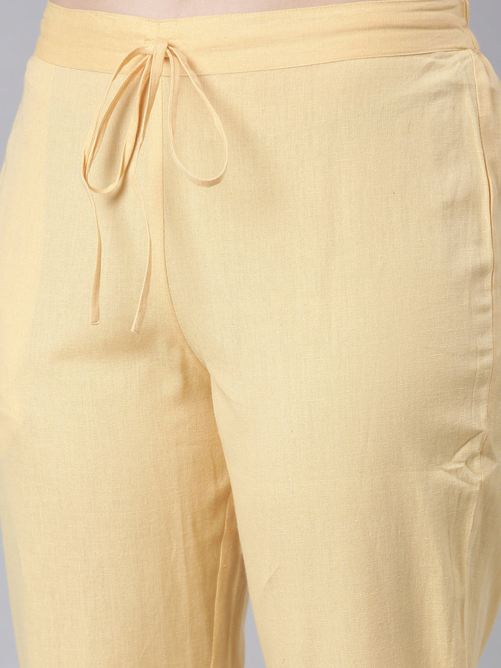 Neerus Multi slub cotton printed kurta set with trousers - detail view 3