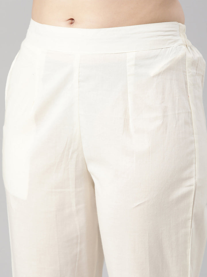 Neerus Beige cotton printed kurta set - detail view 3