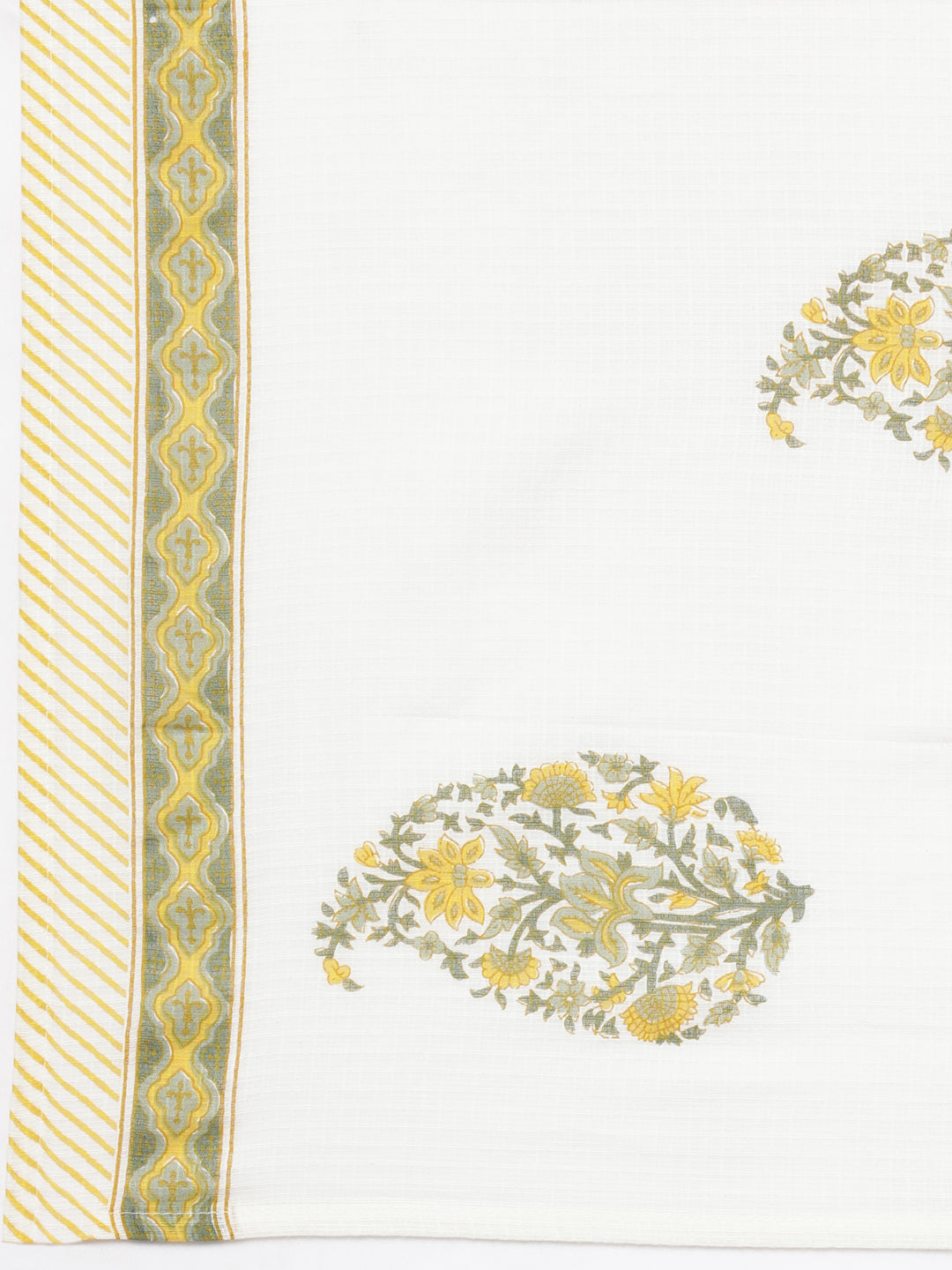 Neerus Yellow cotton printed suit set - detail view 5
