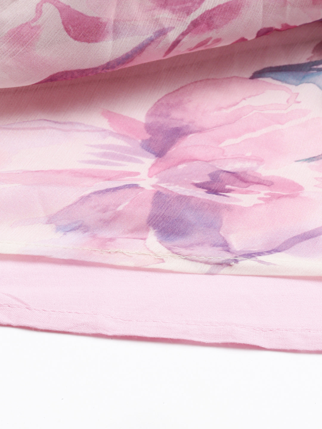 Neerus Pink chiffon straight kurta - detail view 5