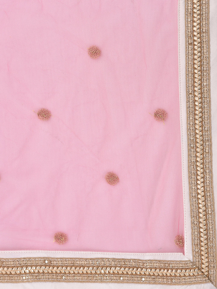 Neerus White Georgette Embroidered Sharara Set - detail view 3