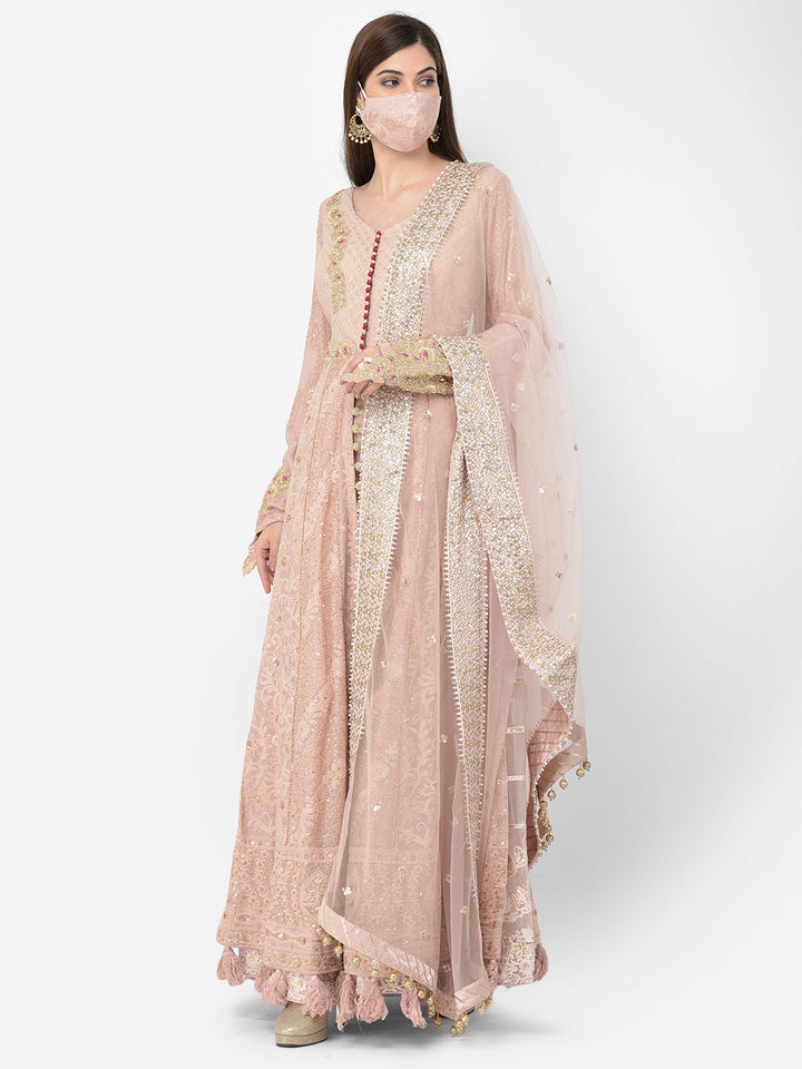 Neerus Grey georgette embroidered suit set - detail view 2