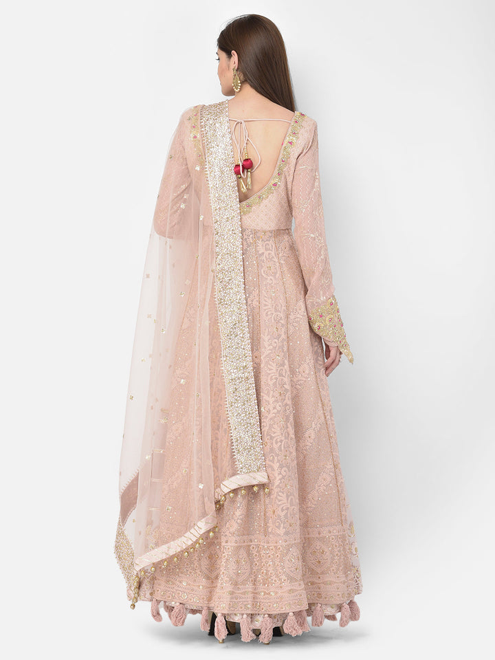 Neerus Grey georgette embroidered suit set - detail view 3